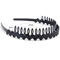 1 sztuk zwykły czarny rozciągliwy elastyczny cienki twardy Metal obręcz do włosów włosów ręcznie pałąk uchwyt zapięcie grzebień Hairgrips z zębami korona 2